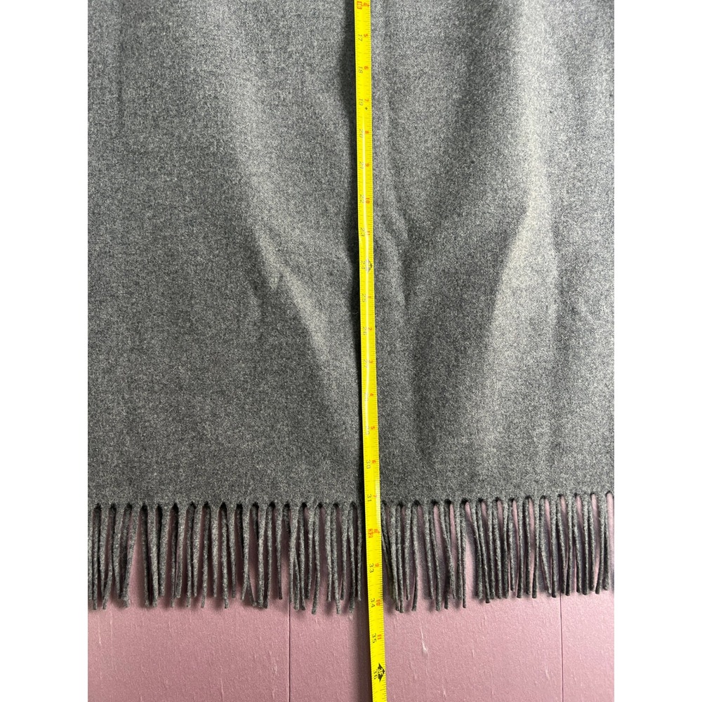 Pendleton Gray 100% Virgin Wool Fringe Hem Midi Skirt Size 8 Lined A-Line - Picture 8 of 9